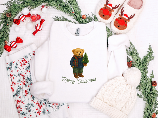 Teddy Bear Merry Christmas - CREWNECK