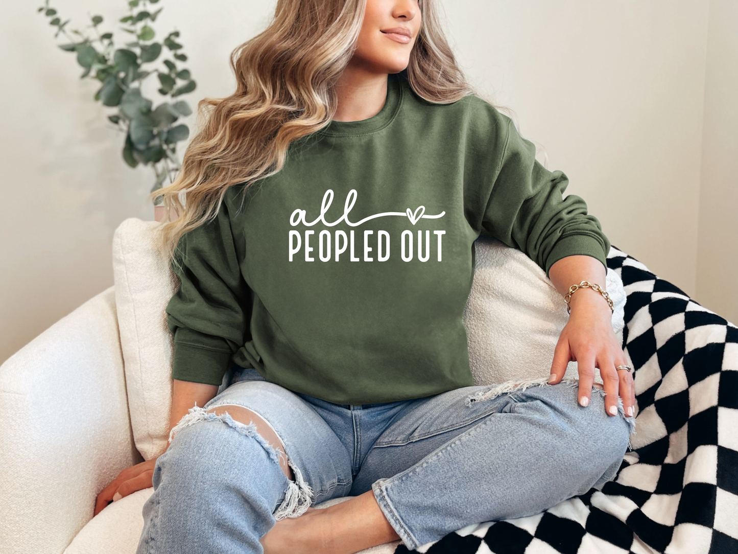 All Peopled Out - CREWNECK SWEATSHIRT