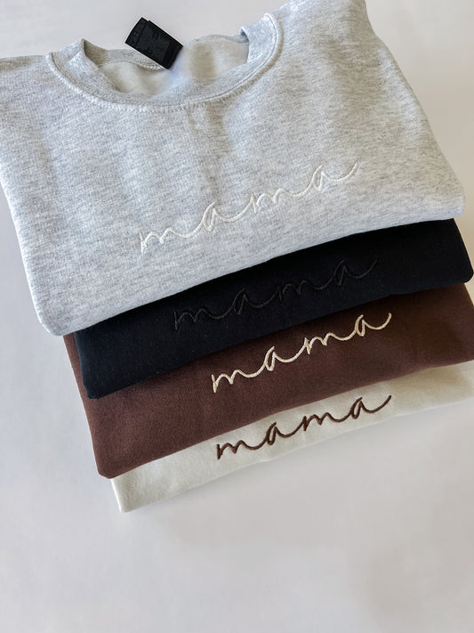 Embroidered Mama Crewneck