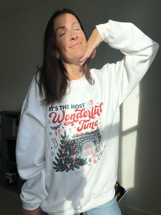 It's The Most Wonderful Time -old fashioned Christmas - CREWNECK