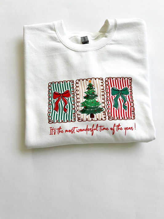It's the Most Wonderful Time of the Year! - Cutesy bows and tree - CREWNECK