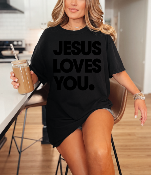Jesus Loves You (Puff lettering) - TEE